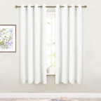 SMILETIME White 63 in Long Velvet Curtains with Grommet, Thermal Insulated Super Soft Privacy Noise Reducing Light Filtering Vel