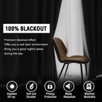 H.Versailtex 100% Blackout Curtains For Bedroom With Black Liner Full Room Darkening Curtains Thermal Insulated Back Tab/Rod Poc