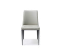 HomeRoots Set of 2 Light Grey Faux Leather and Metal Dining Chairs