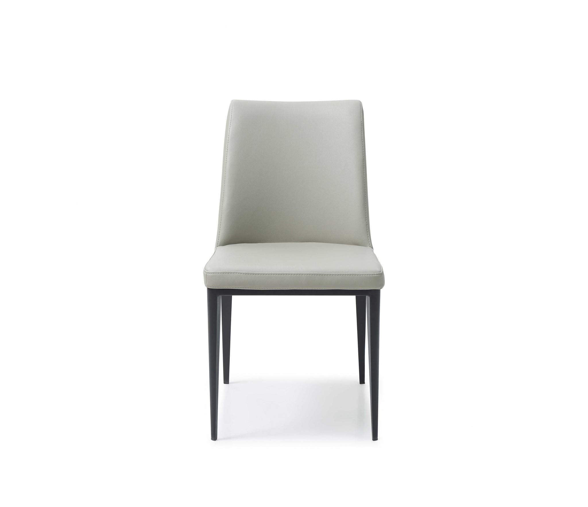 HomeRoots Set of 2 Light Grey Faux Leather and Metal Dining Chairs
