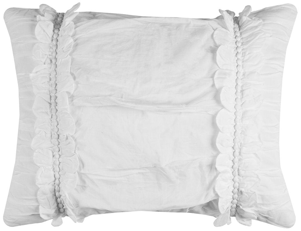 Rizzy Home | BQ4250 | Standard Sham | 20&quot;x26&quot; White/Neutral/ Solid With Texture