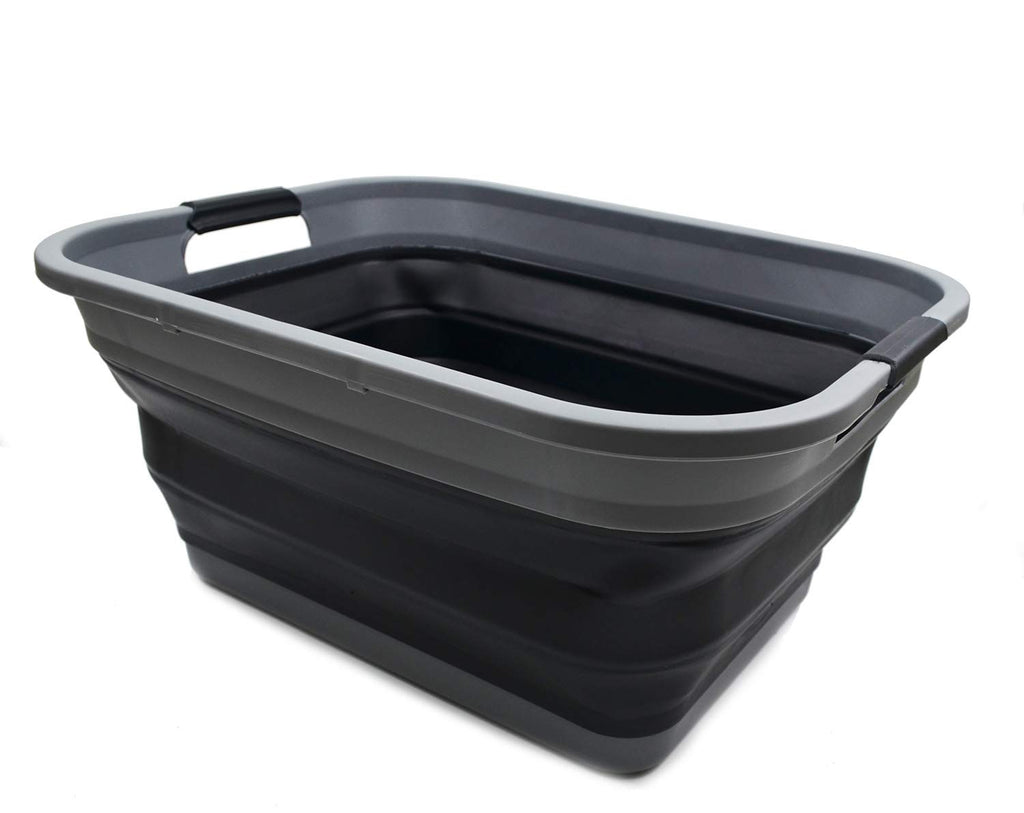 Sammart 41L (10.8 Gallon) Collapsible Plastic Laundry Basket - Foldable Pop Up Storage Container/Organizer - Portable Washing Tu