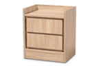 Baxton Studio Hale Walnut Finished Wood 2-Drawer Nightstand