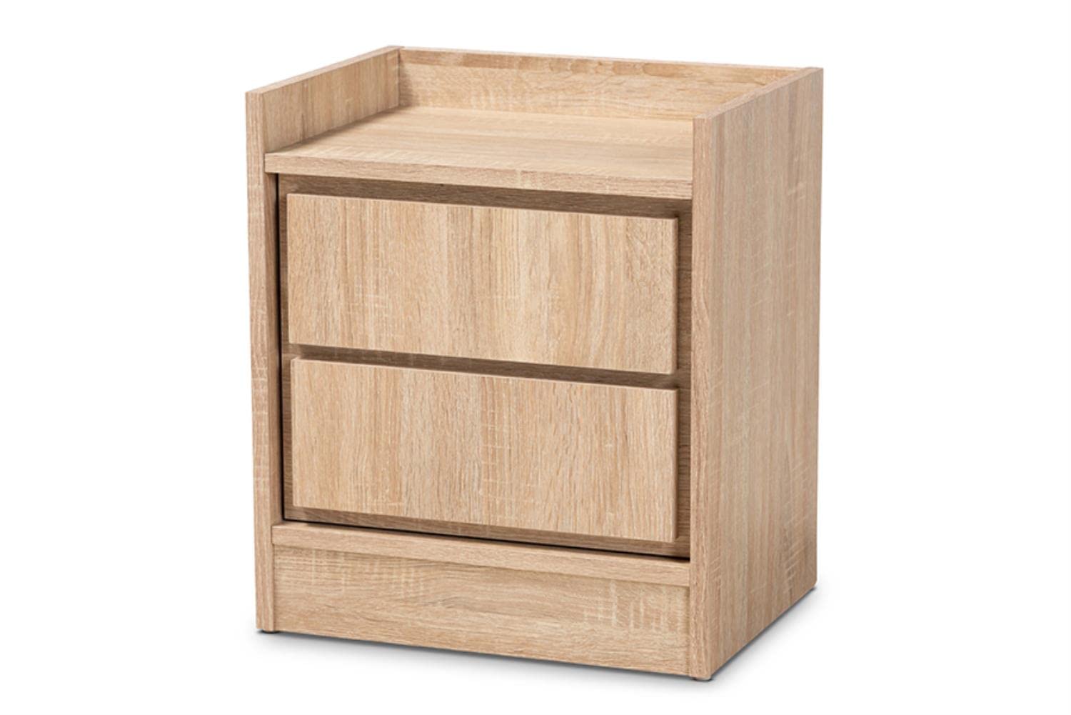 Baxton Studio Hale Walnut Finished Wood 2-Drawer Nightstand