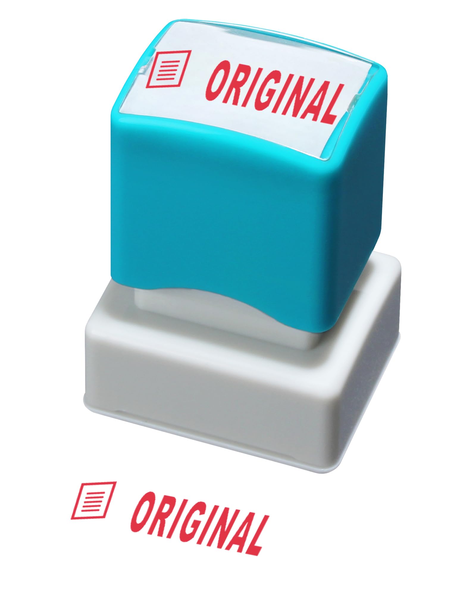 Wafjamf Original Stamp-Message Stamp Pre-Inked Office Stamp Refillable Red Ink Preinstalled-Medium
