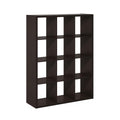 Furinno Cubicle Open Back Decorative Cube Storage Organizer, 12-Cube, Dark Oak