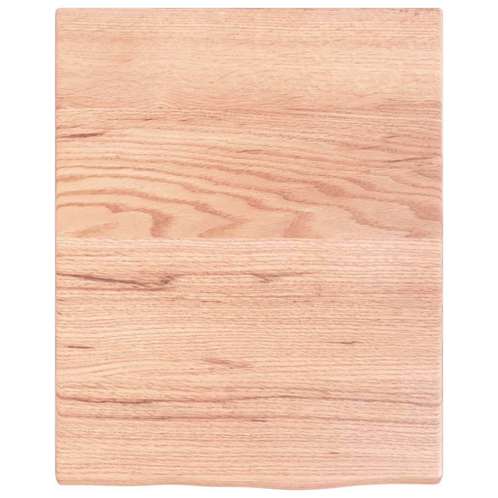 vidaXL Wall Shelf in Rustic Light Brown, Durable Solid Oak Wood Construction, Versatile as Top for Cabinet/Table/Desk, Handmade with Live Edge
