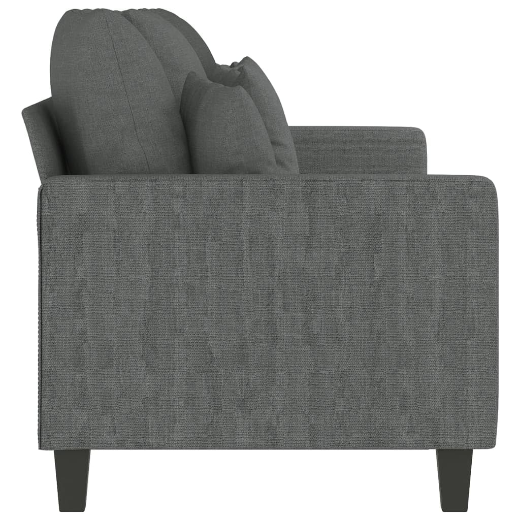 vidaXL 3-Seater Sofa with Durable Fabric Upholstery and Sturdy Metal Frame - Comfortable Contemporary Indoor Seating Experience - Dark Grey