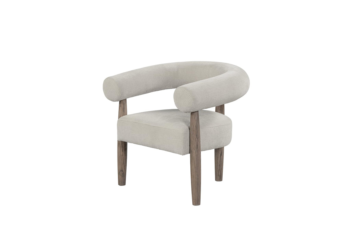 Neos Modern Upholstered Fabric Armchair (Cream)