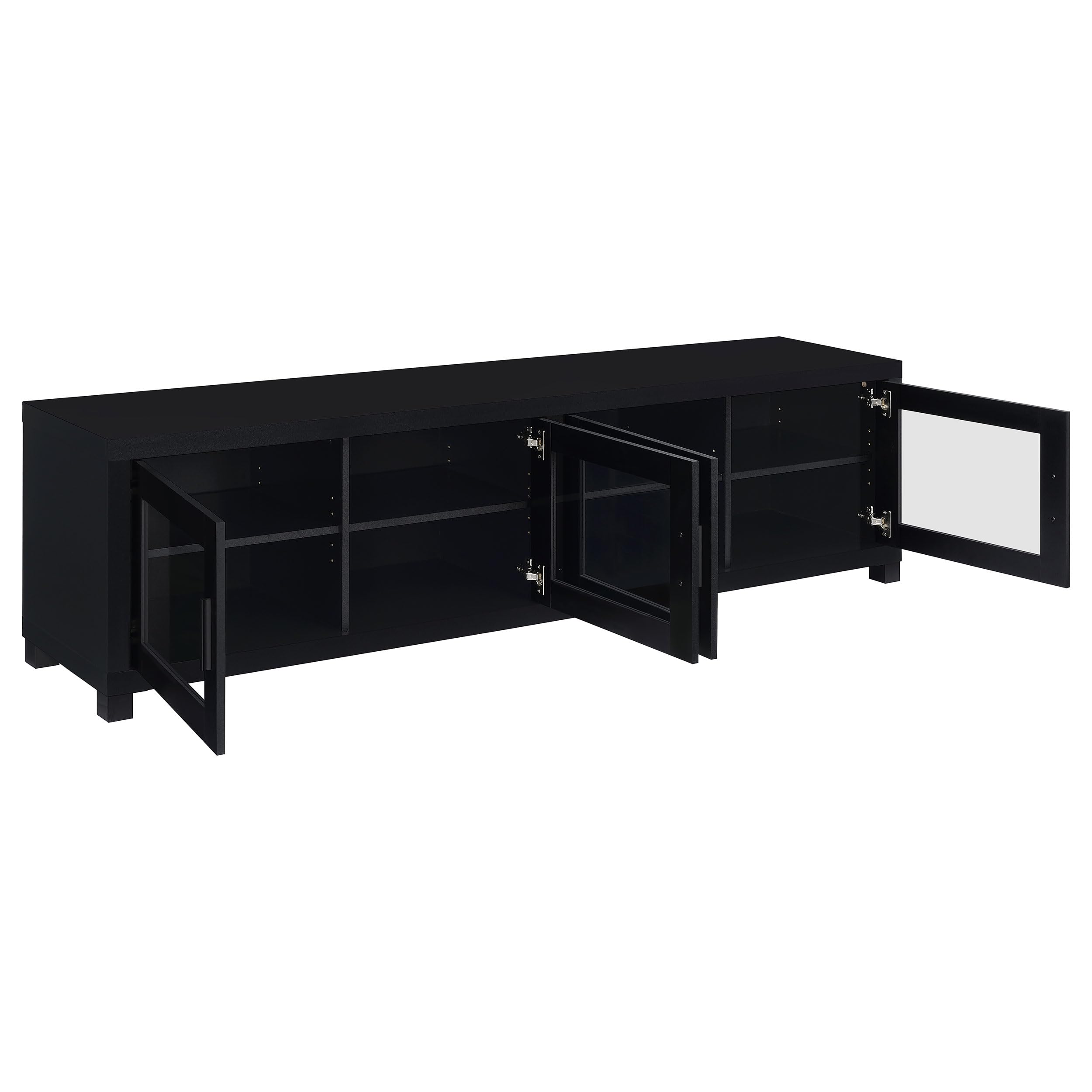 Coaster Home Furnishings Jupiter 4-Door 79&quot; TV Stand Media Console with Framed Glass Panels Black