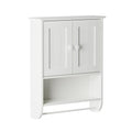 Zenna Home Cottage Bathroom Wall Cabinet, with 2 Shelves and 2 Doors, 19 W x 25.6 H, Storage Cabinet with Towel Bar, White