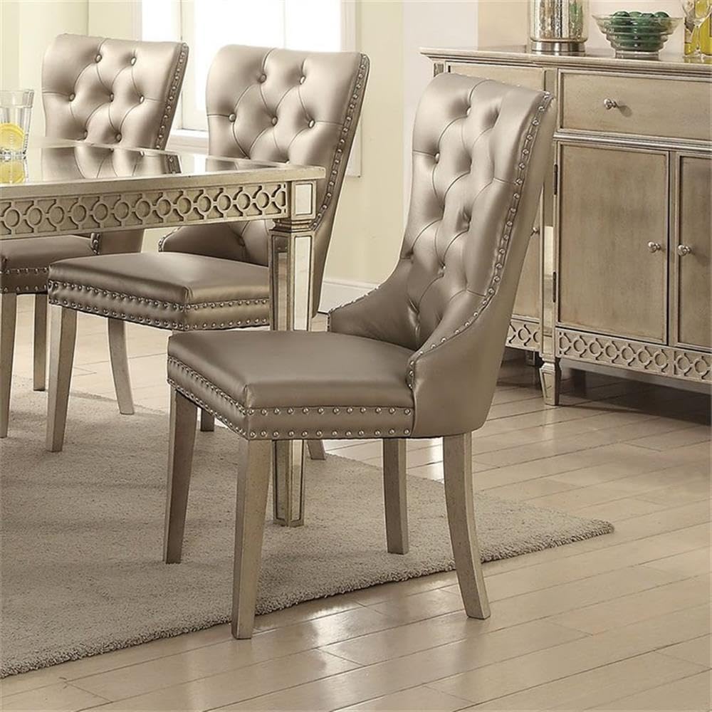 Acme Kacela Faux Leather Tufted Dining Side Chair - Thumbnail 5