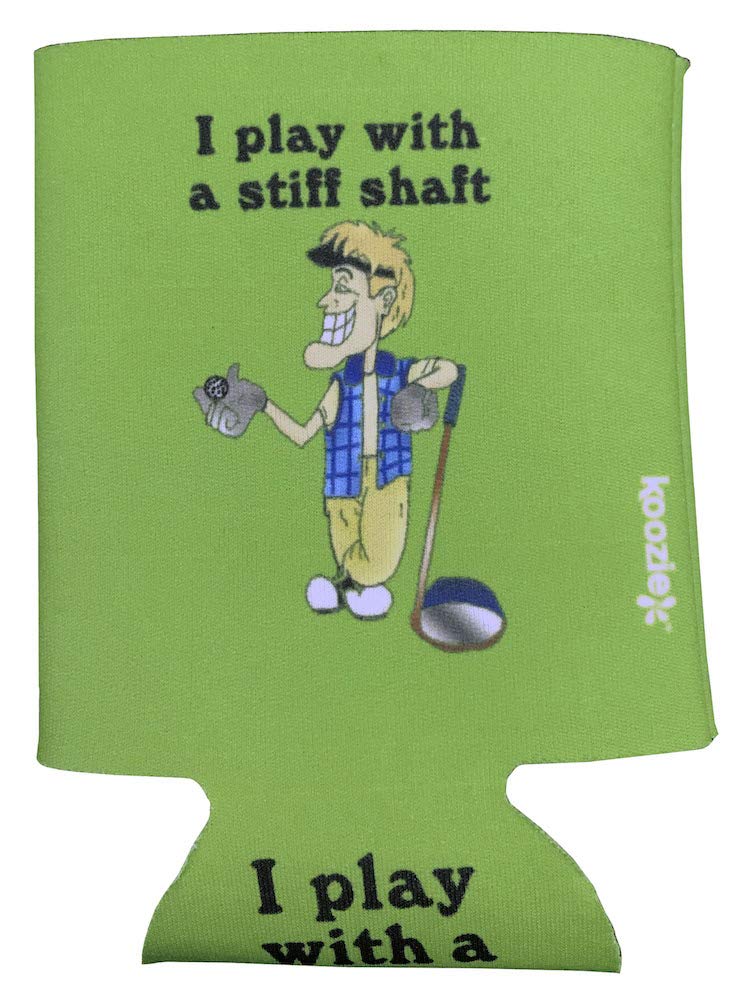 Giggle Golf I Play With A Stiff Shaft Waffle Golf Towel, Poker Chip, And Can Cooler | Funny Golf Towel