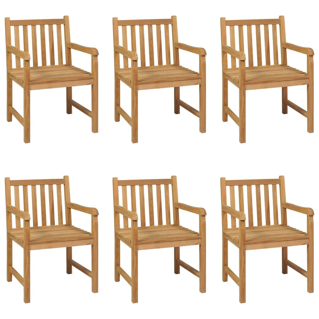 vidaXL 7-Piece Dining Set - Solid Teak Wood Construction, Suited for Indoor/Outdoor Use - Natural, Smooth Finish - Easy Assembly - Versatile and Long-Lasting