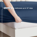 Nestl Full Size Sheet Sets - 4 Piece Full Size Sheets, Deep Pocket, Hotel Luxury, Extra Soft, Breathable And Cooling, Navy Blue Bed Sheets For Full Size Mattress