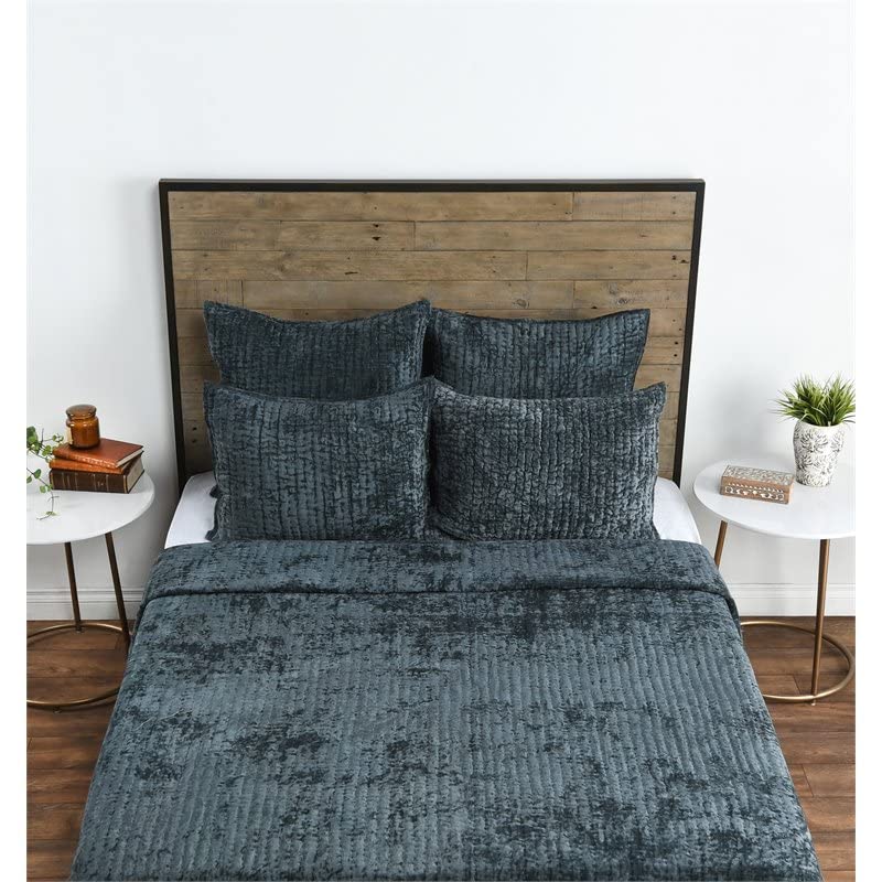 Kosas Home Dimitry 26X26 Rayon Velvet And Solid Cotton Euro Sham In Bay Green