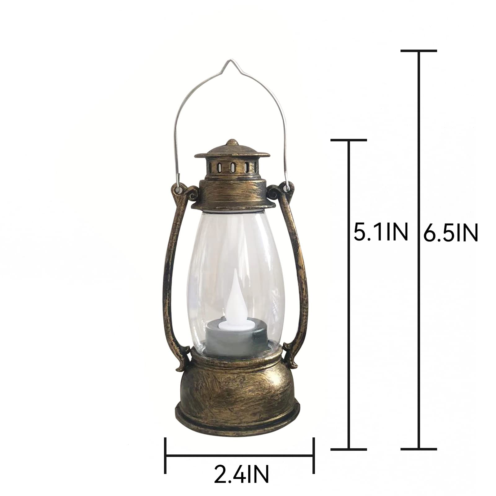 Reperla Mini Lanterns 6-Pcs Led Small Lanterns Decorative Indoor Outdoor Hanging Lantern Decorative Candle Lanterns Farmhouse De