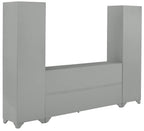 Crosley Furniture Tara 3-Piece Entertainment Center with TV Stand, Bookshelves, and Storage Shelves, Distressed Gray