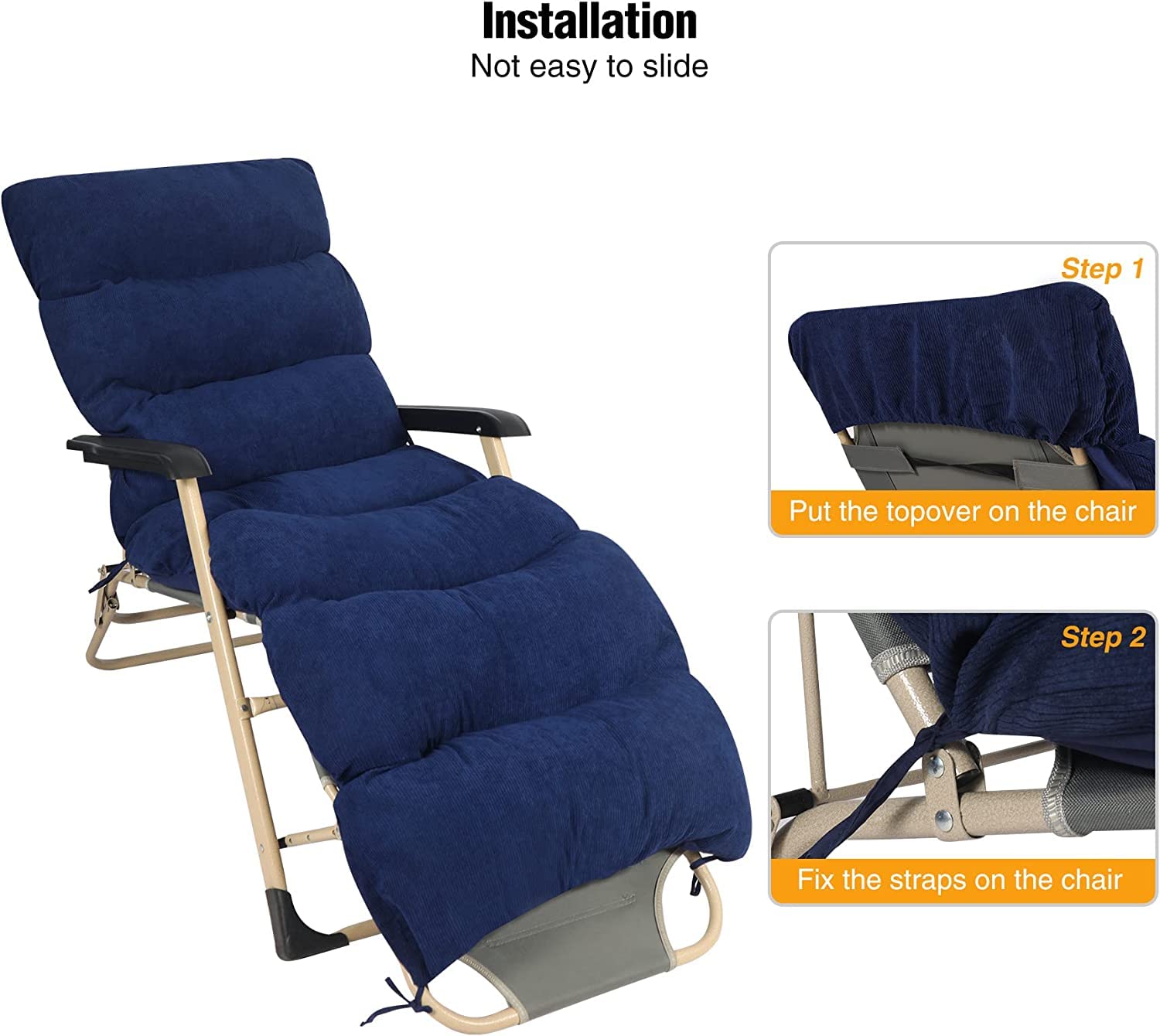 Redcamp Chaise Lounge Cushion For Patio Furniture,67 Inch Zero Gravity Cushion Comfortable Thicker For Indoor Home Office Or Out