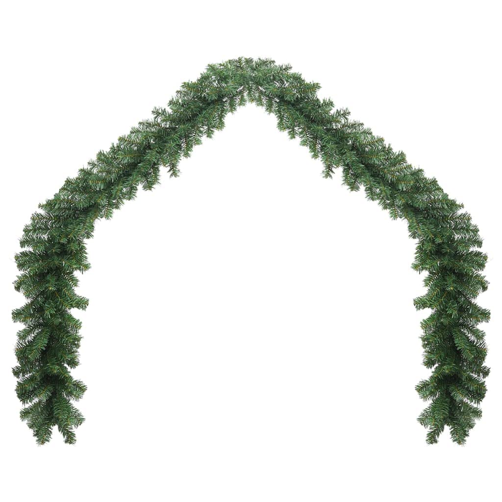 vidaXL Green PVC Christmas Garland – Indoor and Outdoor Use, Weather Resistant, 32.8 Feet with 900 Branches