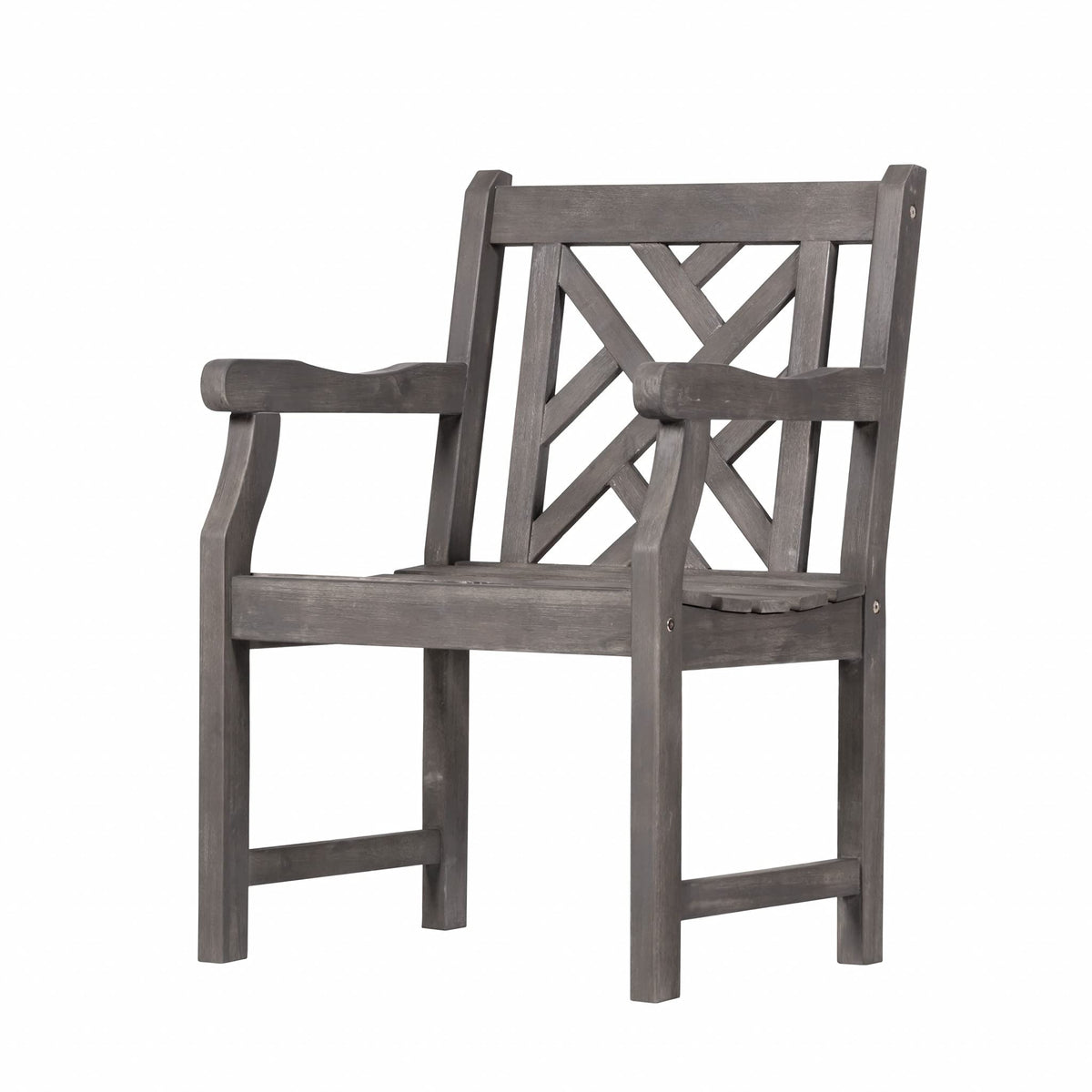 HomeRoots Distressed Patio Armchair with Diagonal Design