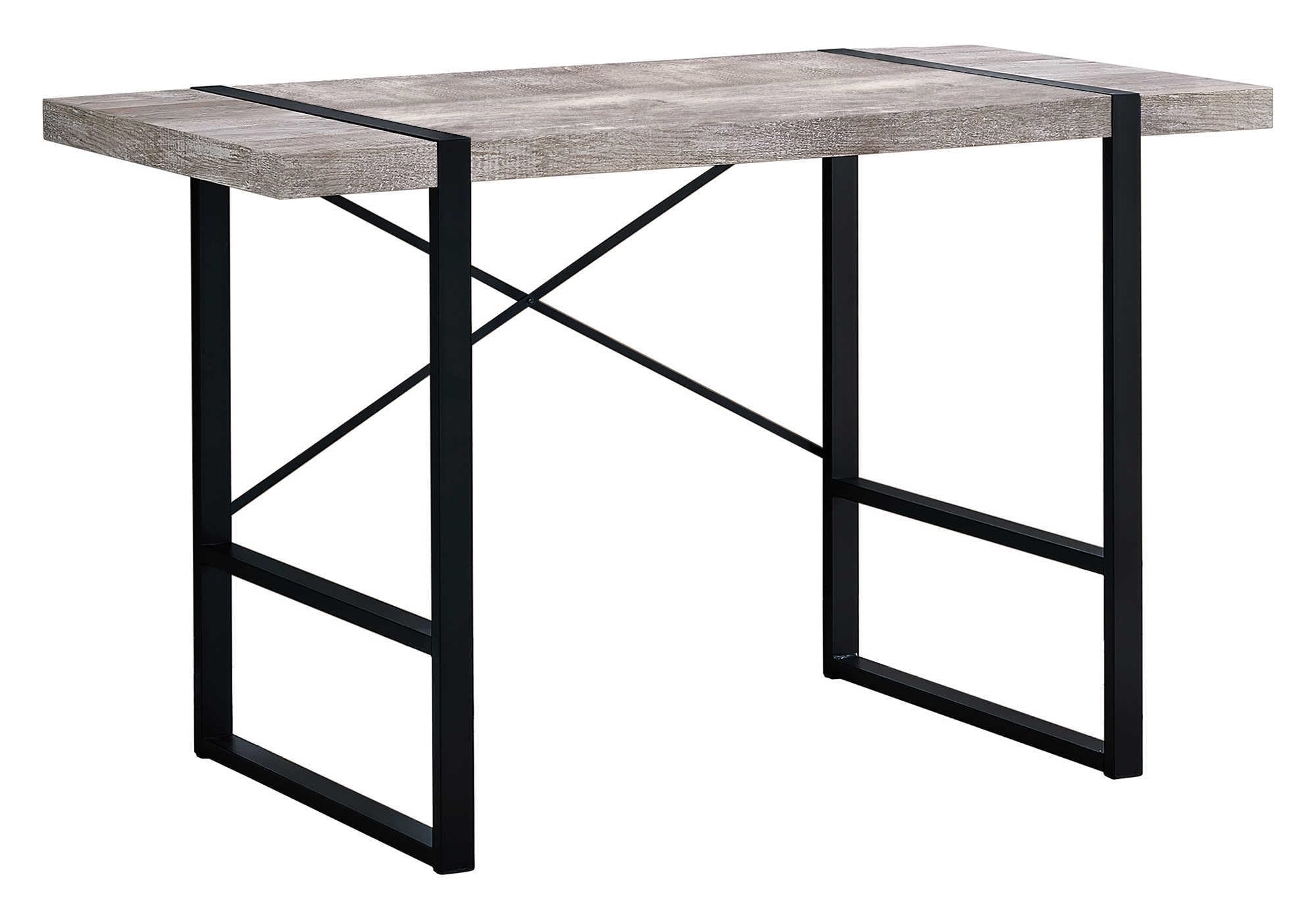 Monarch Specialties Laptop Table For Home & Office-Study Computer Desk-Industrial Style-Metal Legs, 48&quot; L, Taupe Reclaimed