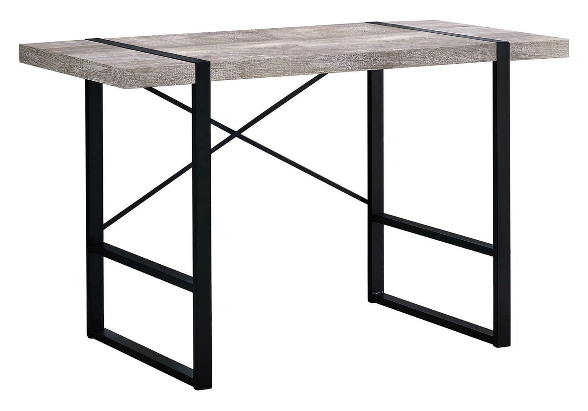 Monarch Specialties Laptop Table for Home & Office-Study Computer Desk-Industrial Style-Metal Legs, 48' L, Taupe Reclaimed