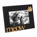 Isaac Jacobs Black Wood Sentiments Cat Meow    Picture Frame, 4x6 inch, Photo Gift for Pet Cat, Kitten, Display on Tabletop, Des