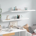 Vidaxl Floating Wall Shelves 2 Pcs High Gloss White 47.2''X9.3''X1.5'' Mdf