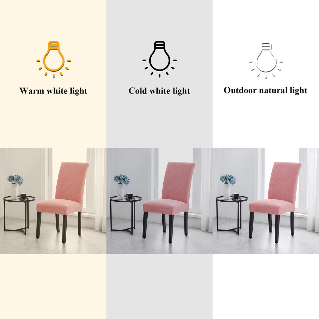 Joccun Chair Covers For Dining Room Set Of 2,Water Repellent Dining Chair Slipcovers Stretch Dining Room Chair Covers Seat Protector,Washable Parsons Chair Cover For Home,Banquet(Dusty Pink,2 Pack)