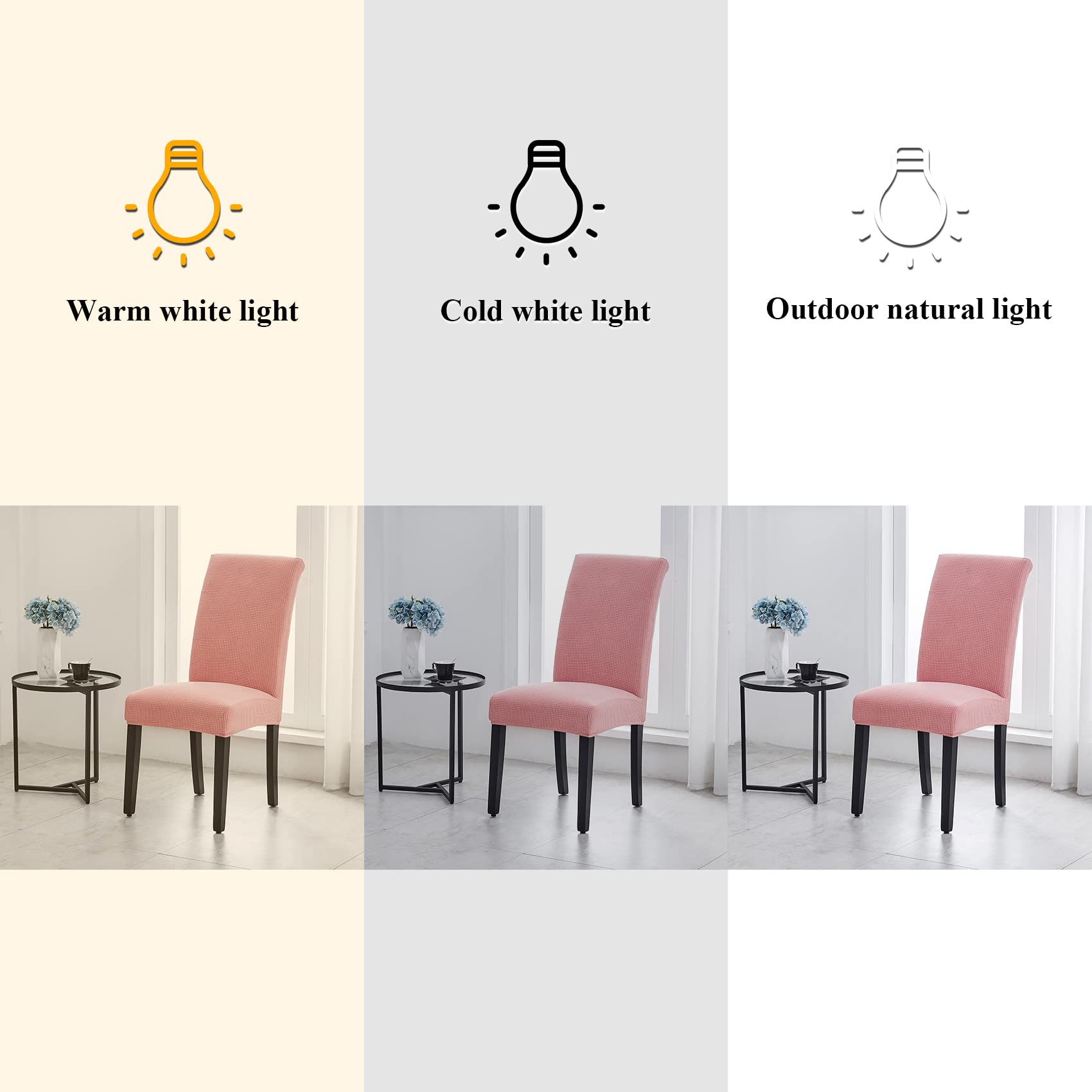 Joccun Chair Covers For Dining Room Set Of 2,Water Repellent Dining Chair Slipcovers Stretch Dining Room Chair Covers Seat Protector,Washable Parsons Chair Cover For Home,Banquet(Dusty Pink,2 Pack)