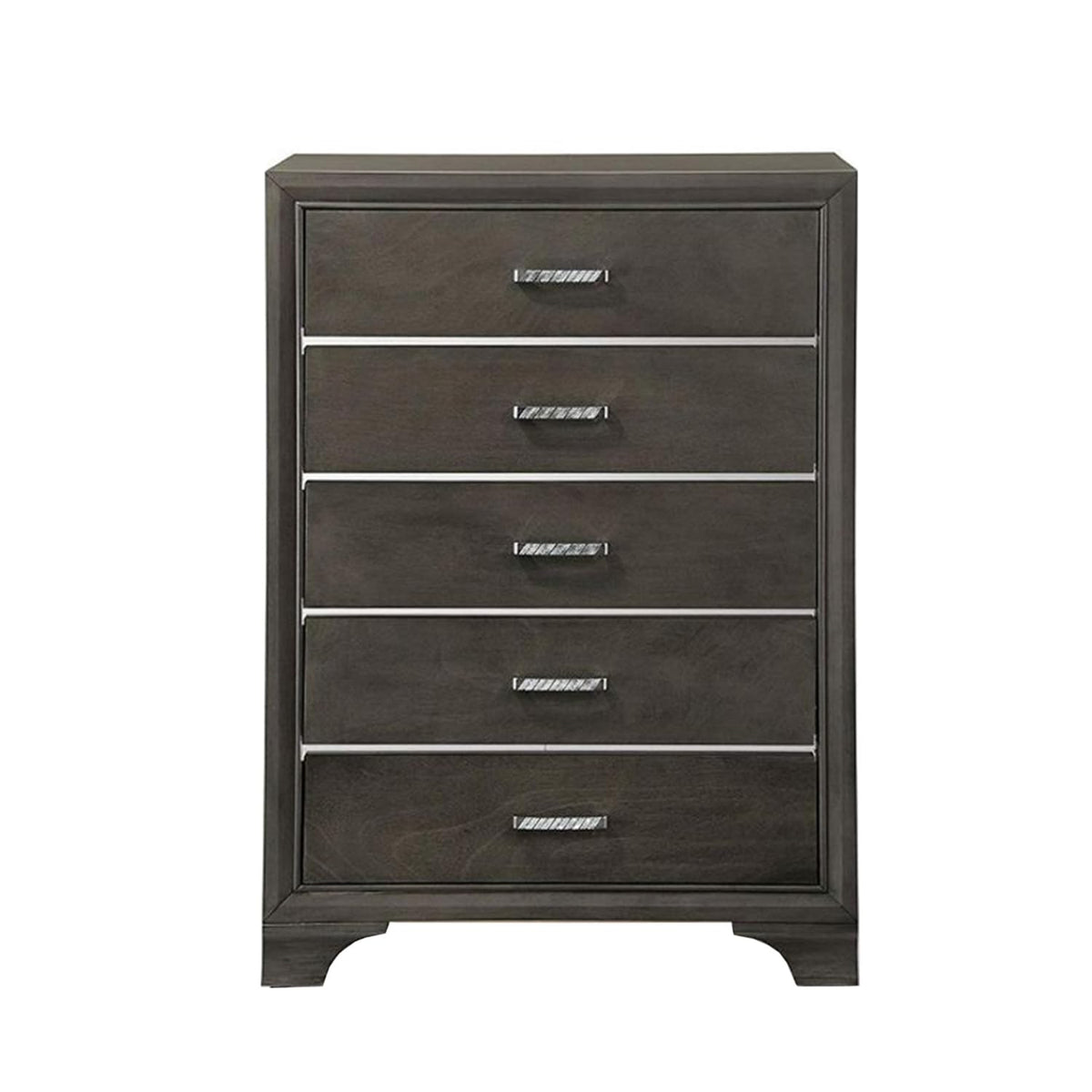 Acme Carine 5 Drawer Wooden Chest in Gray