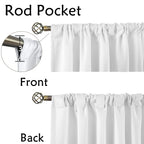 Bgment Rod Pocket And Back Tab White Curtains For Bedroom - Thermal Insulated Room Darkening Curtains For Living Room, 2 Window Curtain Panels (52 X 90 Inch, Pure White)