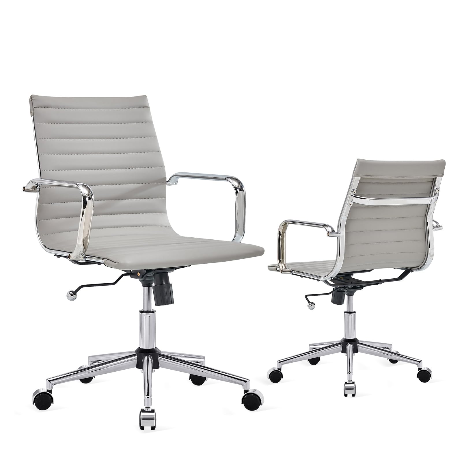 Luxmod Arm Chair, Ergonomic Swivel Desk Chair With Wheels, Adjustable Heavy-Duty Office Chair For Home And Conference Room, Wide