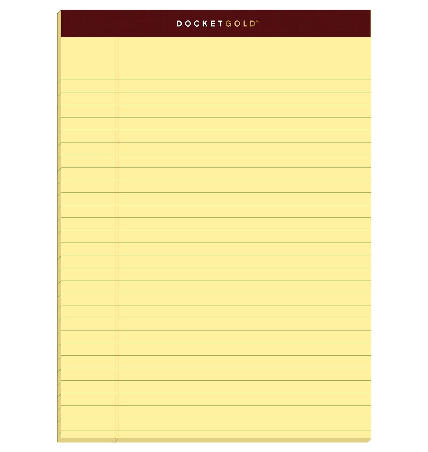 Tops Docket Gold Writing Pads, 8-1/2' X 11-3/4', Legal Rule, Canary Paper, 50 Sheets, 6 Pack (99707), Original Version