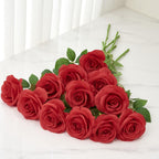 Helera 12Pcs Roses Artificial Flowers Fake Roses Red Silk Roses Flowers Rose With Long Stems For Wedding Home Party Centerpieces