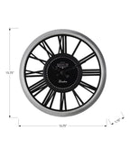 Monarch Specialties I 9086 Clocks, 16' Round, Wall Clock, Silver, Black, Transitional