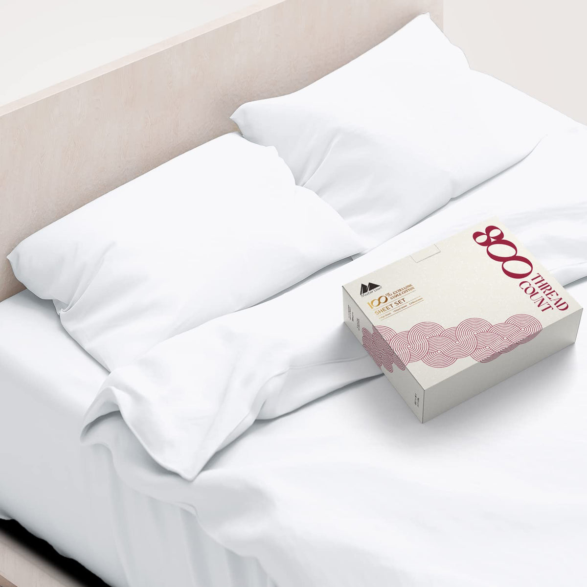 Mayfair Linen Egyptian Cotton California King Bed Sheets - 800 Thread Count 4 Pc White Egyptian Bed Sheet For Calking Size Bed,