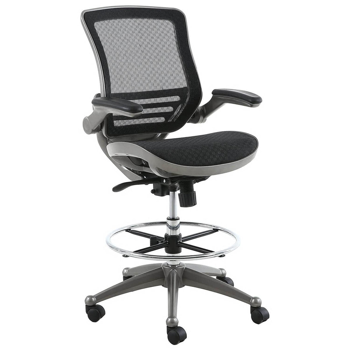 Harwick Evolve All Mesh Heavy Duty Drafting Chair, Gunmetal Finish