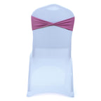 Mds Pack Of 10 Spandex Chair Sashes Bow Sash Elastic Chair Bands Ties Without Buckle For Wedding And Events Decoration Lycra Slider Sashes Bow - Dusty Pink