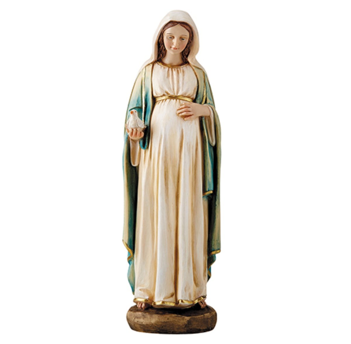 Hand Painted Mary, Mother of Jesus Resin Statue, 8 Inches