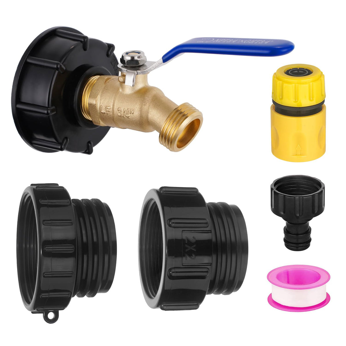 Ibc Tote Adapter 275-330 Gallon Ibc Tote Water Tank Fittings, 3/4 ' Npt To 3/4 ' Ght Lead-Free Compliant Brass Garden Hose Fau
