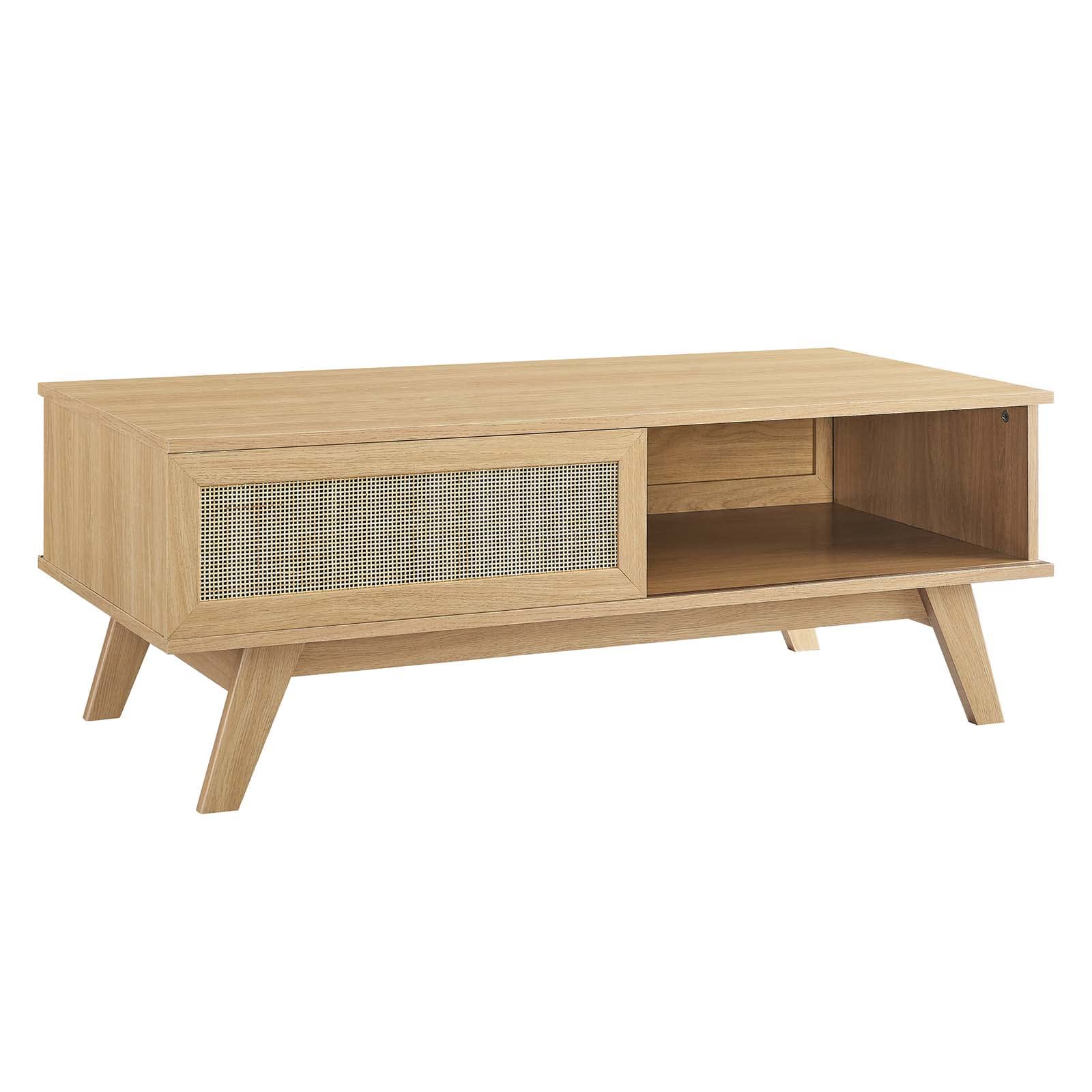 Modway Soma Modern Rattan, 43&Quot; Coffee Table, Oak