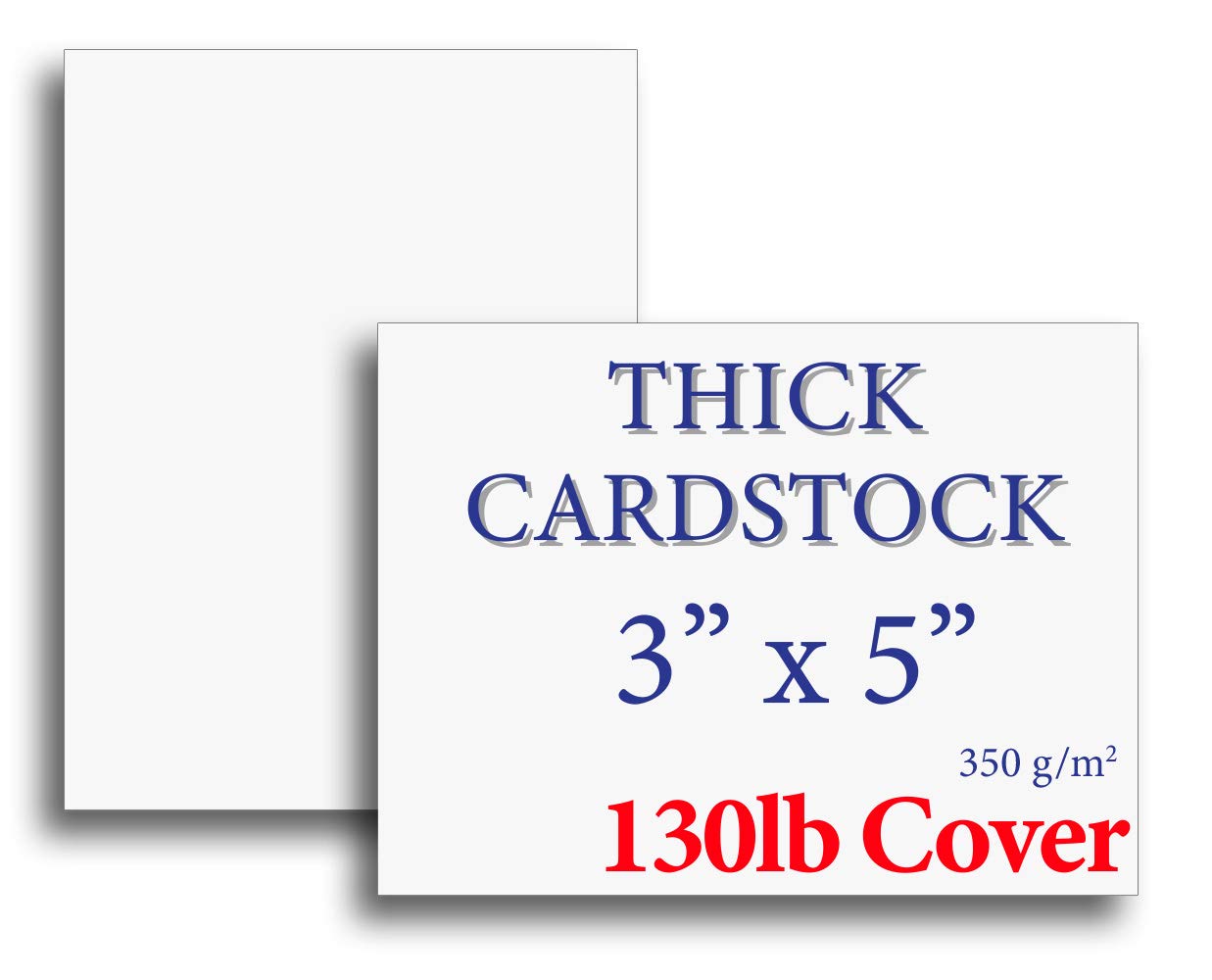 Extra Heavy Duty 130Lb Cover Cardstock - 3 ' X 5 ' Bright White - 350Gsm 17Pt Thick Paper - Index, Flash & Post Card Stock - 1