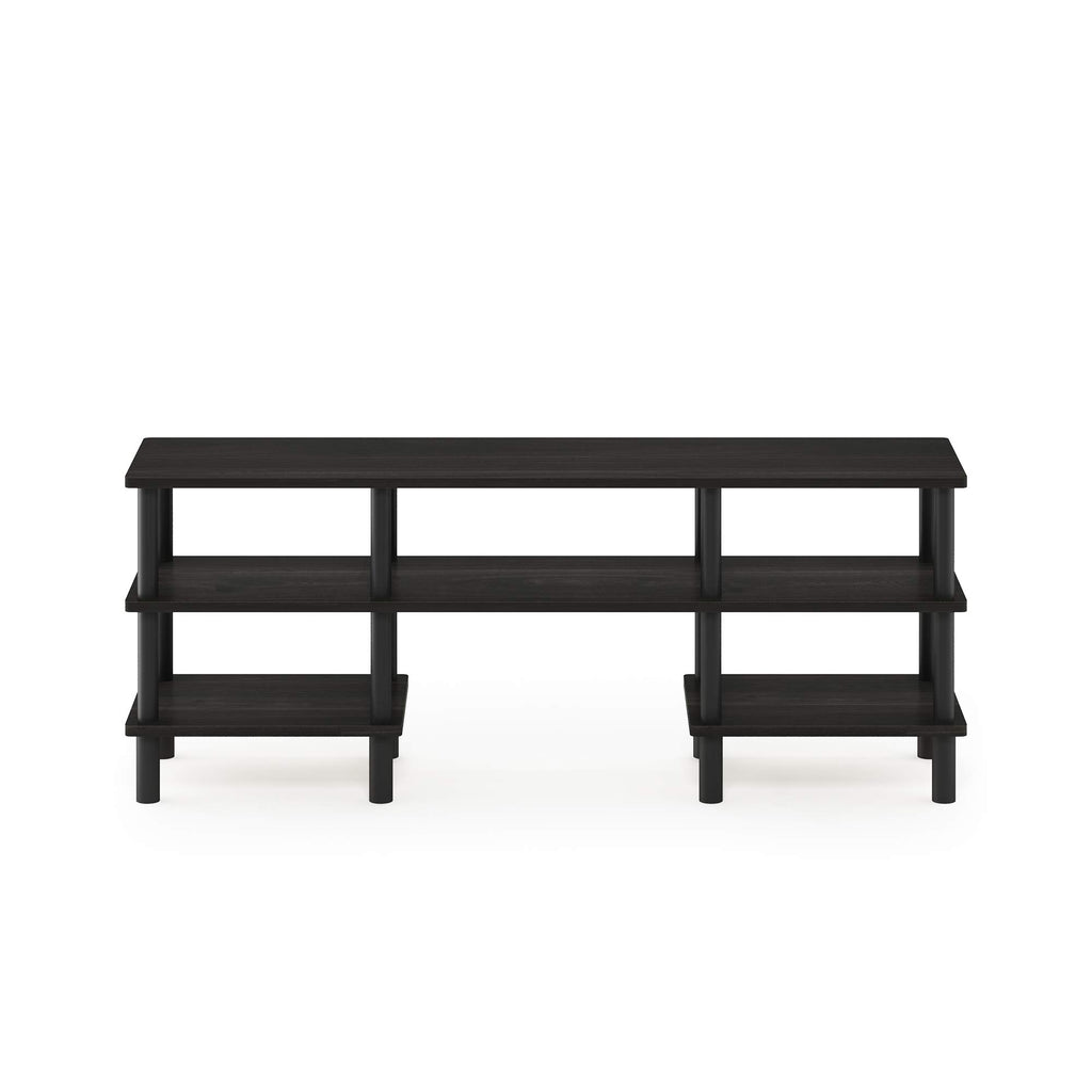 Furinno Turn-N-Tube 3-Tier Multipurpose Wide Shelf TV Stand, Espresso/Black