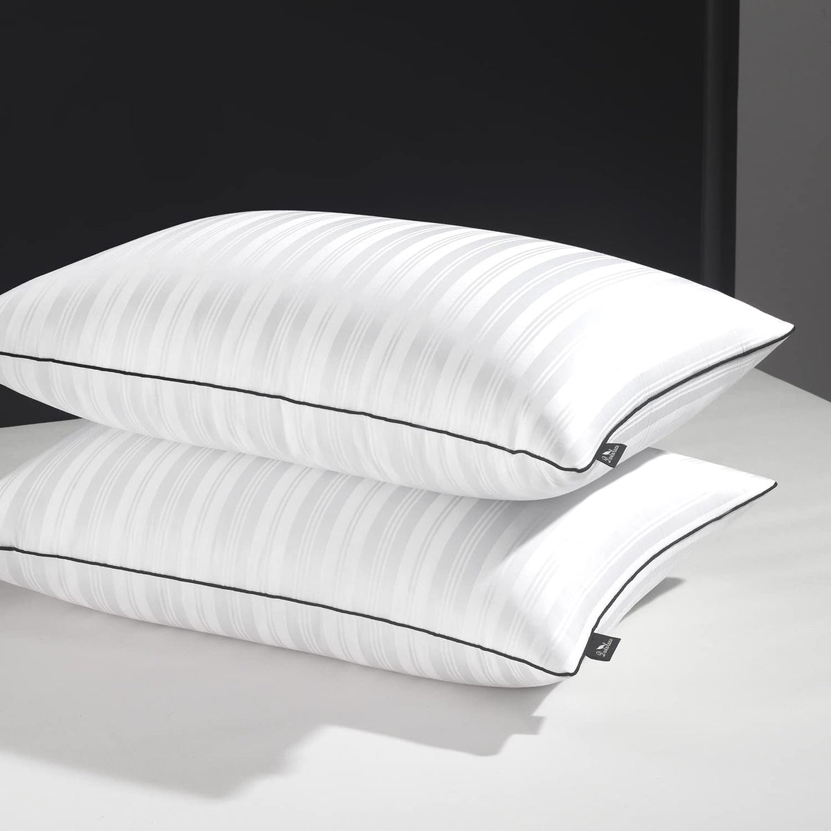Downluxe Goose Down Feather Pillow - Luxury Hotel Collection Bed Pillows For Sleeping - Premium Rayon Derived From Bamboo Shell,