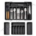 TREZVINA Expandable Cutlery Organizer, 8 Compartment Kitchen Drawer Tray