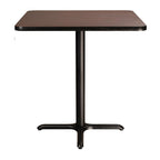 National Public Seating NPS 36" Square Cafe Table with X Base, 36" Height, Particleboard Core/T-Mold, Mahogany Top, Black Frame