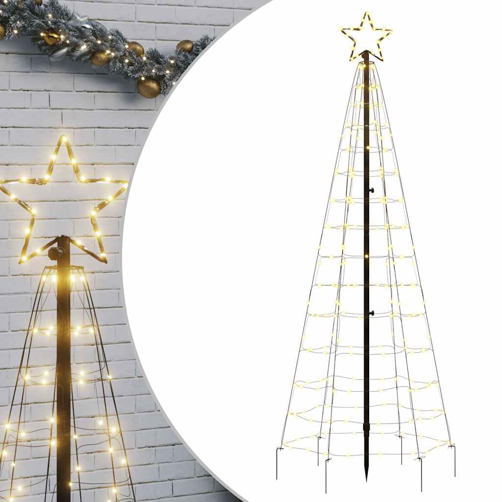 vidaXL Christmas Tree Light - Warm White LED, 180 cm Height, 220 LEDs, 8 Lighting Effects, Suitable for Outdoor with USB Interface