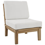 Modway Eei-1477-Nat-Whi-Set Marina Premium Grade A Teak Wood Outdoor Patio Furniture Set, 5 Piece, Natural White